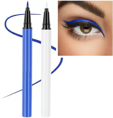Yuency waterproof, non transfer and smudge proof Multi color Sketch eyeliner 6 g(BLUE, WHITE)