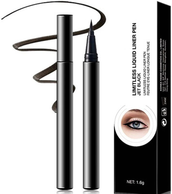 MYEONG Jet Black 24-Hour Long Lasting Smudge Proof Matte Eyeliner 1.6 ml(Black)