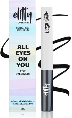 Elitty Dark Matter | Waterproof Liquid Eyeliner | Matte Finish | Lasts Upto 12 Hours 4 ml(Dark Matter-Black)