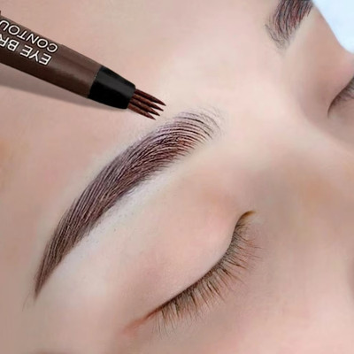 luzimaisa Perfect 4 Points Eyebrow Pen Long Lasting Liquid Eyebrow Liner 1 g(brown)