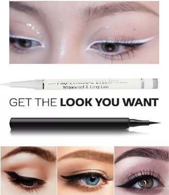 Vyomiris Sketch Pen Eyeliner White & Black 24 Hours Stay 4.1 g(WHITE, BLACK)