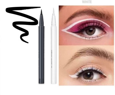 FELICECHIARA PERFECT MATTE FINISH WHITE BLACK LONG LASTING WATER PROOF SKETCH EYE LINER 4 g(BLACK, WHITE)