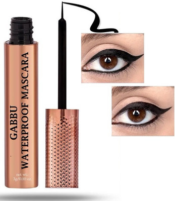GABBU Waterproof Liquid Black Eyeliner | Smudge Proof Transfer Proof | Liner for Eye 3 g(Black)
