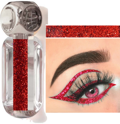 ADJD Gilliter Red Liquid Color Eyeliner Water Proof Smudge Proof Long Lasting 3.5 g(Gilliter Red)