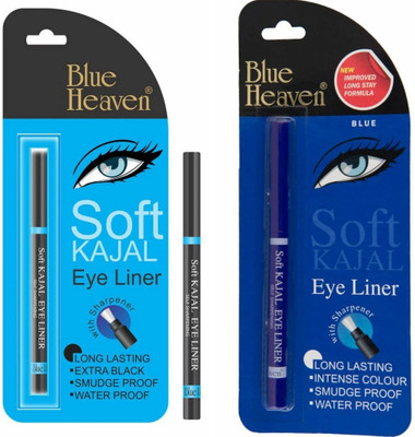 BLUE HEAVEN EYE LINER AS SOFT KAJAL 1 g(BLACK, BLUE)