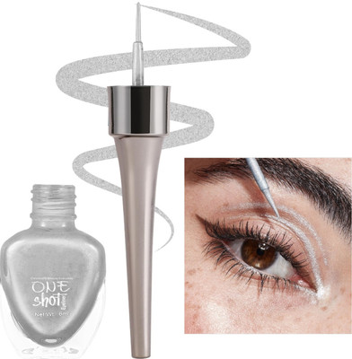 FLORERO Shiny Liquid Eyeliner Metallic Shimmery Glitter Intense Pigment Eyeliner 6 ml(white)