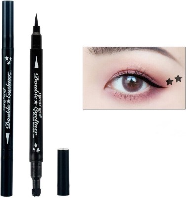 Nyamah sales 2 in 1 Eyeliner Pen Waterproof with Makeup Star Shape Stamp 3 ml(Black)