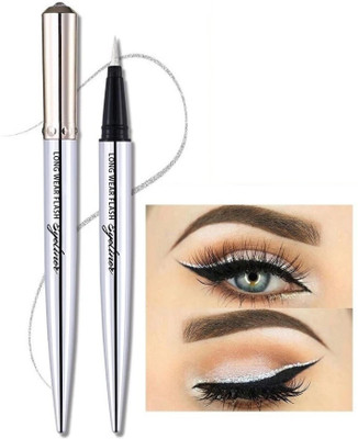 Latixmat Glitter Eyeliner Long Lasting Waterproof Shimmer Eye Liner 1.5 g(Silver)