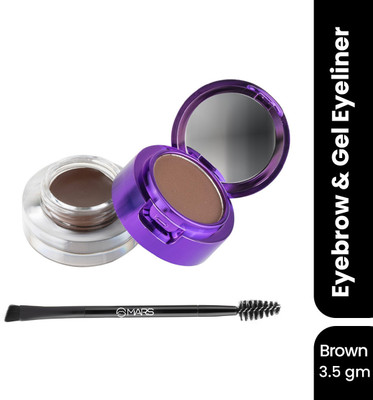 MARS Eye Love Multi Pods Gel Eye Liner And Eyebrow Powder With a Dual Ended Brush 3.5 g(Brown + Brown)