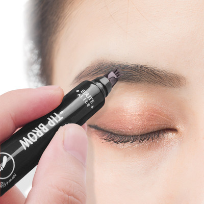 MYYNTI 3 Way Tip Charming Black Liquid Long-Lasting Eyebrow Pencil 1.2 ml(Black)