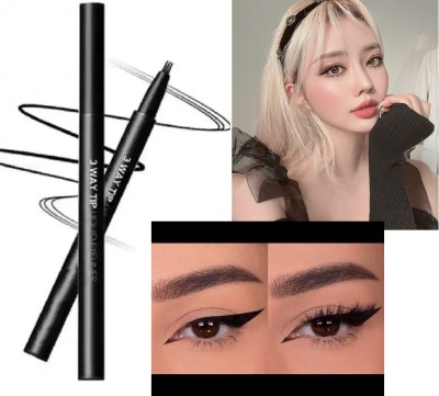 AFARAXIA New 3 Way Tip Charming Black Liquid Long-Lasting Eyebrow Pen eyeliner 1.2 g(Black)