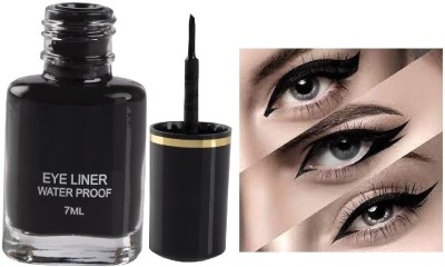 Wonholli Long Lasting Waterproof Liner With Brush For Even Strokes 7 ml(BLACK)