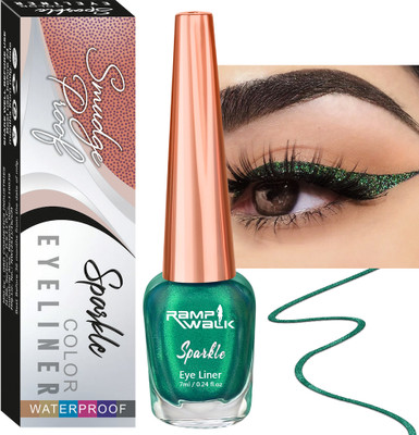 Ramp Walk waterproof matte liquide eyeliner for women up to 5 to 8 hour stay 7 ml(Green)