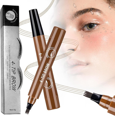 luzimaisa eyebrow shaping pen 4 micro fork tip tattoo eyeliner 2.5 g(brown)