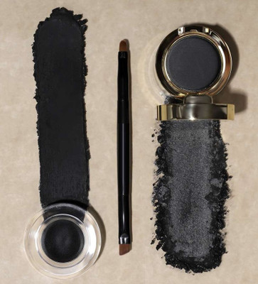 luzimaisa 2 in 1 Gel Eyeliner Cake & Kajal With Dual Side Applicator Brush 7 g(Black)