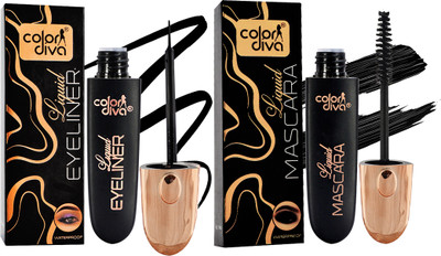 adbeni Waterproof Eyeliner & Mascara | Smudge Proof, One Stroke Application 5 ml(Black)