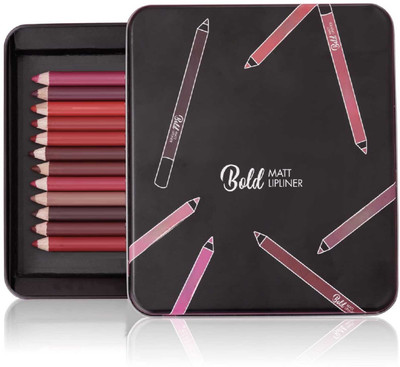 WECHARMERZ 12Pcs Professional Multicolour Eyeliner And Lipliner Pencil Waterproof(Multicolor)