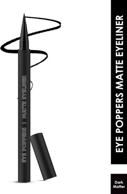Glam21 Eye Poppers Matte Eyeliner Intense Pigment Smudge & Waterproof Color Pen Style 0.5 g(Dark Matter)