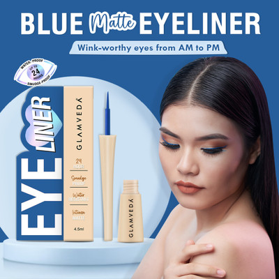 GLAMVEDA Super Matte Liquid Eyeliner Intense Blue | 24 hour Long stay | Quick Drying 4.5 ml(Blue)