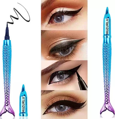 HUZURLU FISH SHAPE WATERPROOF EYELINER PACK OF 1 4 g(BLACK)