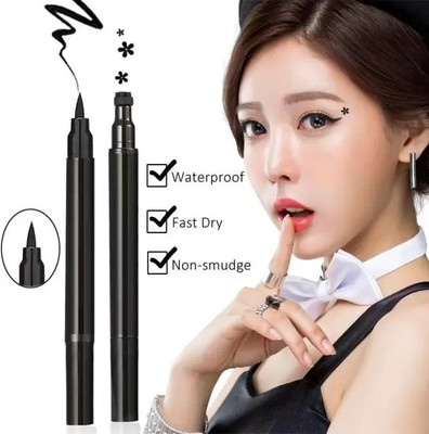 winry 2 IN 1 Eyeliner With Star Stamp Smudge Proof and Long Lasting 10 g(black)
