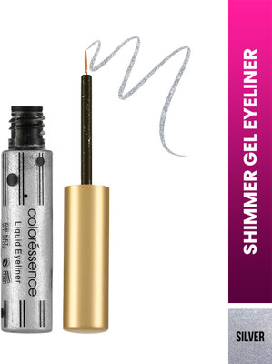 COLORESSENCE Shimmer Gel Eyeliner | Glitter Eyeliner with Precision Applicator|Waterproof S2 6 ml(SILVER)