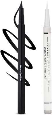 USBK Intense Sketch Matte Eyeliner Waterproof, Smudge Proof 4.1 g(WHITE, BLACK)