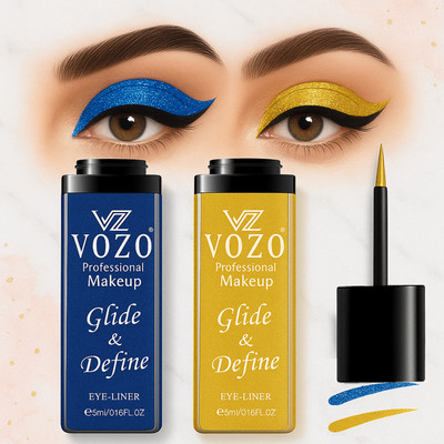 VOZO Professional Eyeliner – Bold Look, Smooth Application 05 10 ml(Gold, Blue)
