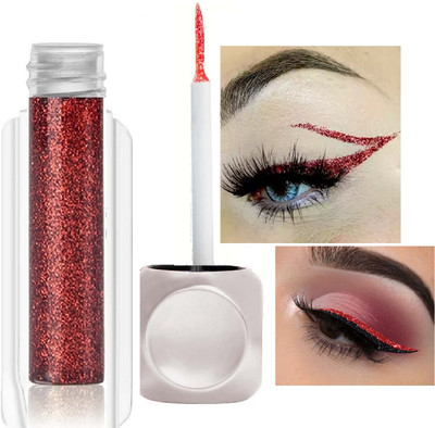 WOONGMI Eyeliner Waterproof, Matte, One stroke application, Long-lasting, Quick-drying 3.5 ml(Gliiter Red)