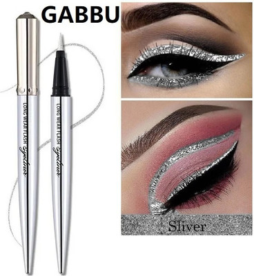 GABBU Best Waterproof Glitter Liquid Eyeliner Silver 1.5 g(silver)