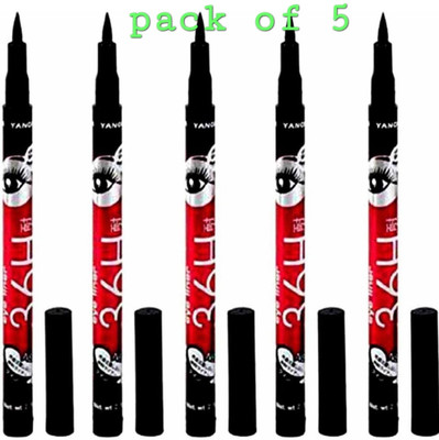 Glowsync 36H Eyeliner pencil Waterproof smudgeproof pack of 5 12.5 g(Black)