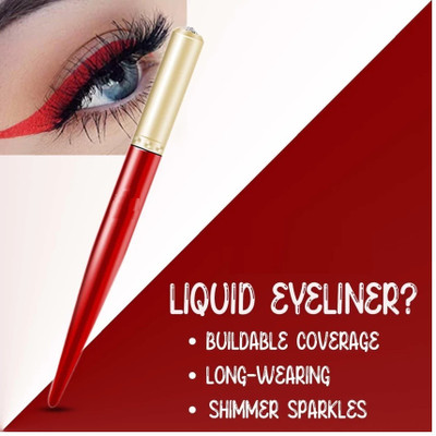 GFSU - GO FOR SOMETHING UNIQUE Red Shiny Diamond Liquid Eyeliner for Long Lasting Stay 1.5 g(red)