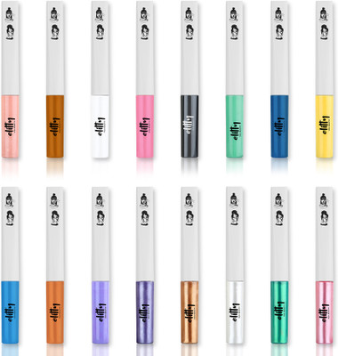Elitty All That Colour Waterproof Liquid Eyeliner Combo, Pack of 16, Lasts Upto 12Hrs 64 ml(Multicolour)