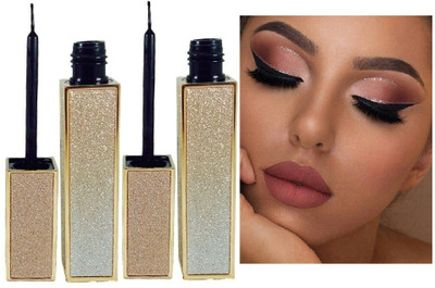 tanvi27 HD Finish Matte Liquid Bold Black Eyeliner Combo 16 ml(golden)