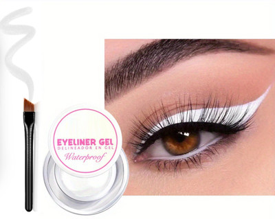 MYEONG White Gel Eyeliner Long Lasting And Waterproof Cream High Pigments 5 g(White)