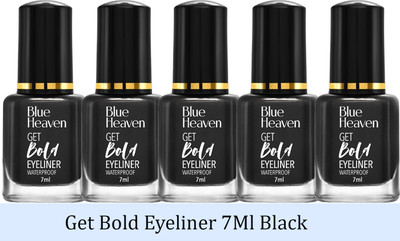 BLUE HEAVEN Get Bold Eyeliner 7Ml Black (Pack of 5) 35 ml(Black)