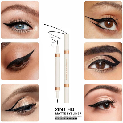 GFSU - GO FOR SOMETHING UNIQUE FINISH MATTE 2IN1 LINER FOR GIRLS AND WOMEN 1.5 g(black)