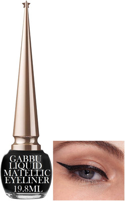 GABBU Best matellic finish black eye liner smoth proof 19.8 ml(black)