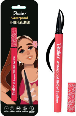 Dazller Waterproof Hi-Def Eyeliner Pen, Long-Lasting,Quick-Dry,Single Stroke Application 1.1 ml(Black)