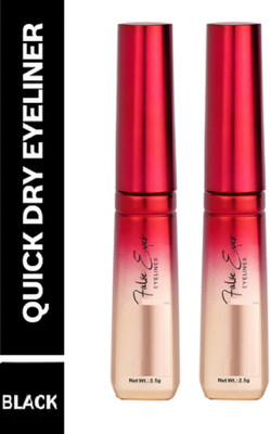 Luipui TRENDING LONG LASTING, WATERPROOF & QUICK DRY EYELINER FOR BOLD LOOK PACK OF 2 5 g(BLACK)