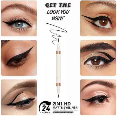 AFARAXIA 2-In-1 HD Matte Eyeliner for beautiful eye makuep 1.5 ml(Black)