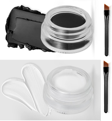 ADJD Combo Matte finish Smudgeproof Gel Black & white colour Eyeliner Long-lasting 10 g(black, white)