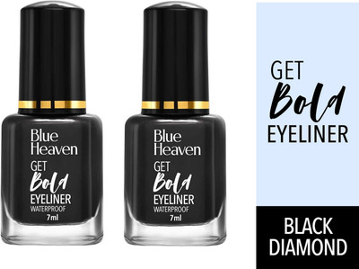 BLUE HEAVEN Get Bold Eyeliner Waterproof Black Diamond 7 ml pack 2 ww 14 ml(BLACK)