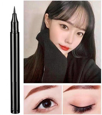 AMOSFIA Professional Jet Black Bold Felt Tip Eyeliner Long Lasting Smudge Proof Eyeliner 5 g(Deep Black)