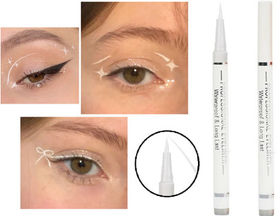 Vyomiris Matte Finish & Waterproof Smudge Proof Liquid Pen Eyeliner 2.5 g(white)