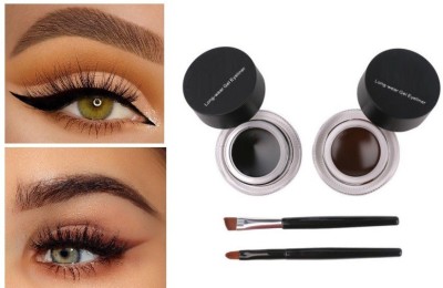 BLUEMERMAID CHARISMATIC DUAL BROWN & BLACK GEL EYELINER KAJAL FOR WOMEN 6 g(BLACK, BROWN)