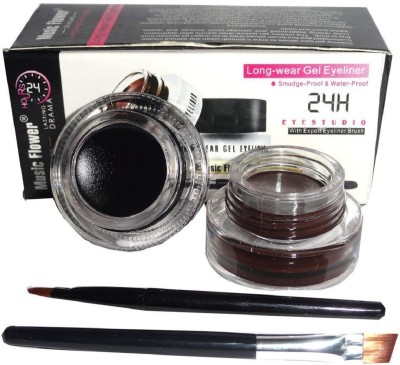 Love Nature Double Vision Gel Long Lasting Gel Eyeliner, Black and Brown Matte Finish 6.6 g(The Intense Colour with Matte Coverage Gel Eyeliner Edition)