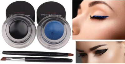 BLUEMERMAID 2 IN 1 BLUE & BLACK GEL EYELINER WITH WATER RESISTANT FORMULA 6 g(BLACK, BLUE)