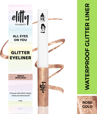 Elitty Copper Glitter Waterproof Liquid Eyeliner | Lasts Upto 12 Hours | 4 ml(Nebula)