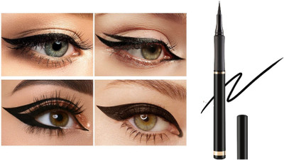 Aylily Super Matte Eye Liner Jet Black Bold Felt Tip Eyeliner 5 g(BLACK)
